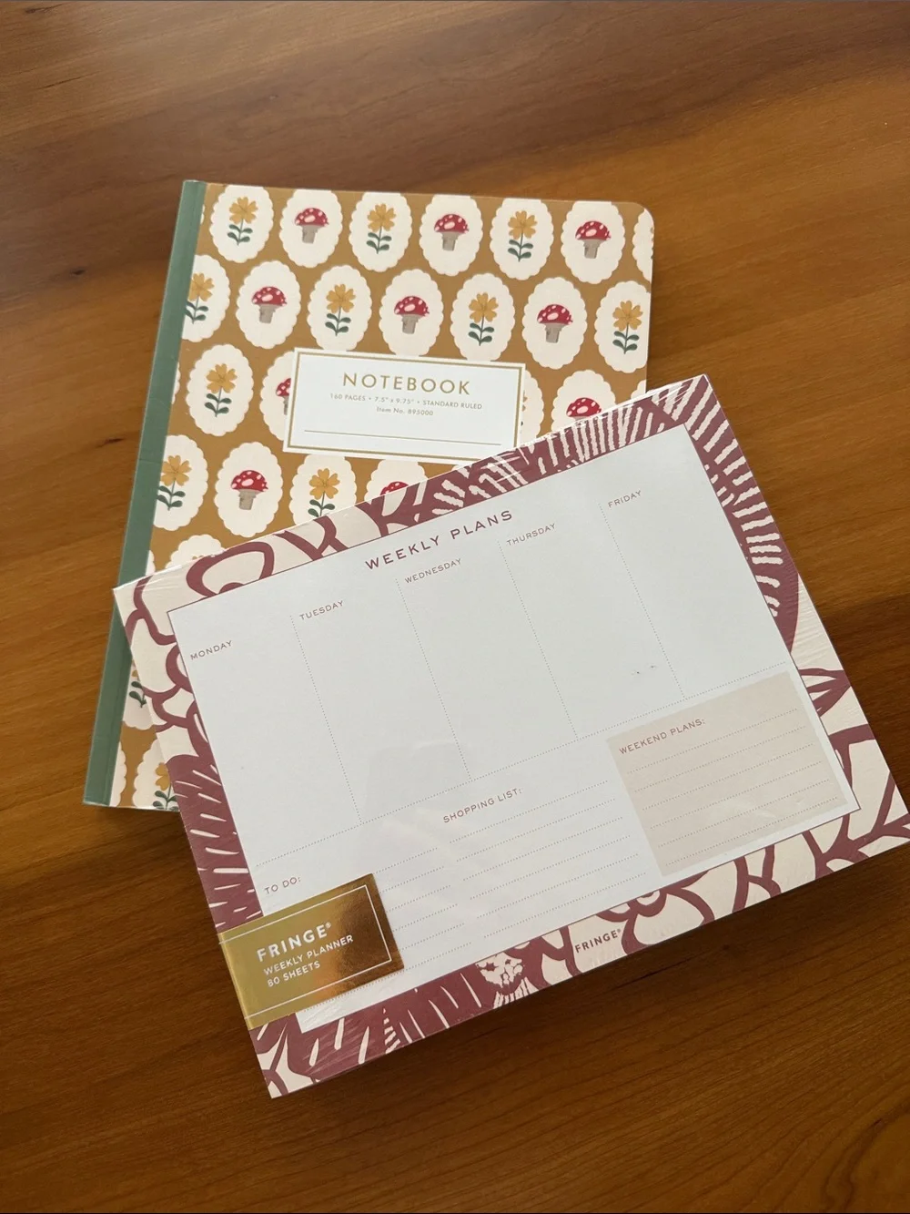 Fringe Studio Mushroom Notebook & Weekly Planner Desk Pad Set